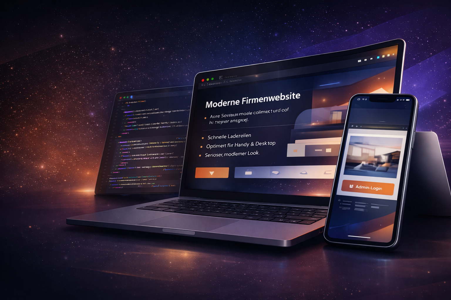 Laptop und Smartphone mit Website-Vorschau